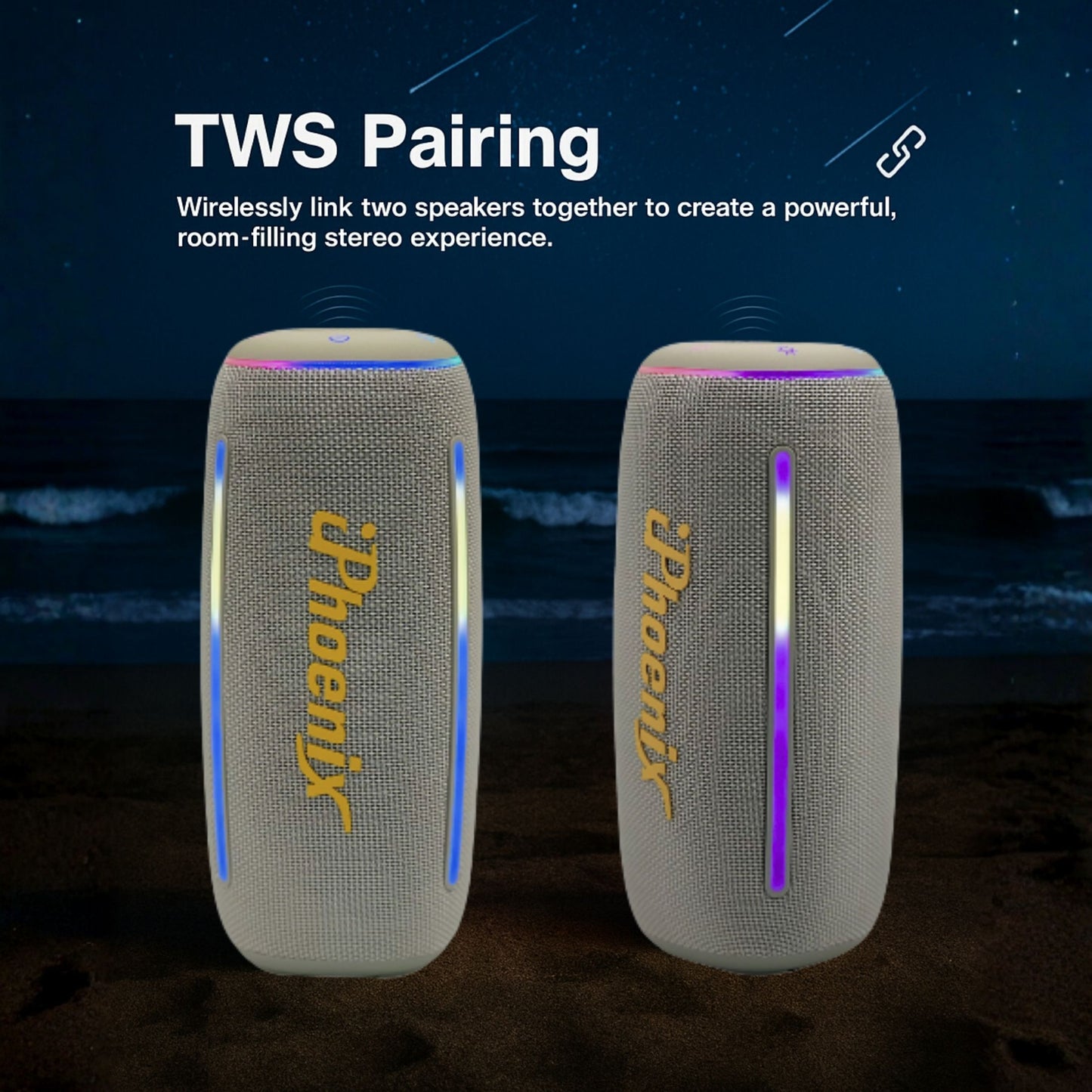 IP-860 POWERFUL PORTABLE SPEAKER TWS COMPATIBLE - Gray