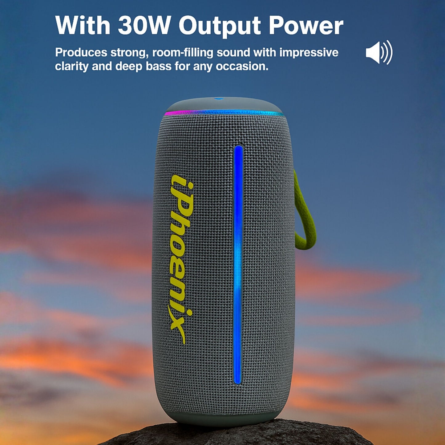 IP-860 POWERFUL PORTABLE SPEAKER TWS COMPATIBLE - Gray