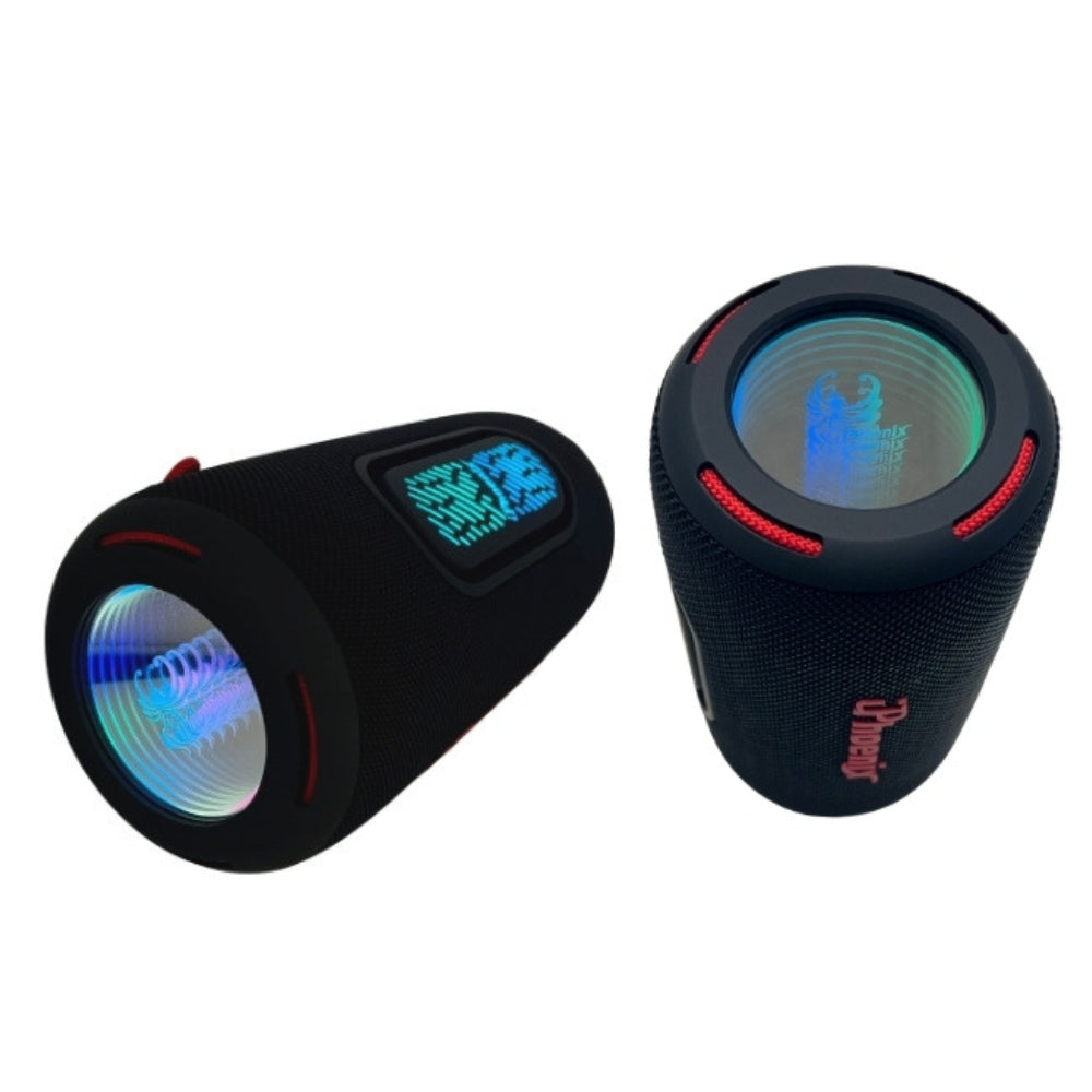 IP-872 Portable BT Wireless Speaker 8 Hours Playtime 8000mAh Battery LED Lights - Black