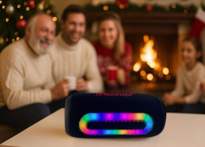IP-872 Portable BT Wireless Speaker 8 Hours Playtime 8000mAh Battery LED Lights - Black