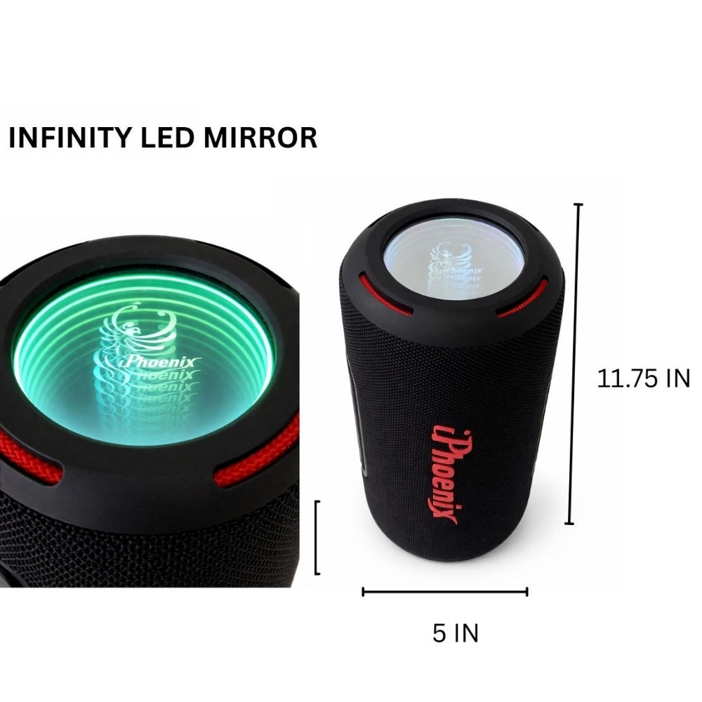 IP-872 Portable BT Wireless Speaker 8 Hours Playtime 8000mAh Battery LED Lights - Black