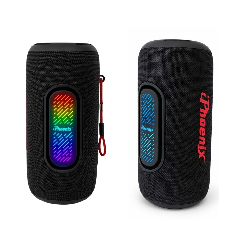 IP-872 Portable BT Wireless Speaker 8 Hours Playtime 8000mAh Battery LED Lights - Black
