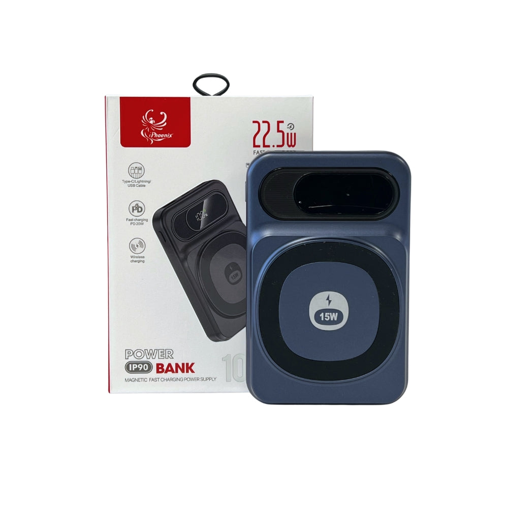 IP-90 Power Bank with Magnetic Fast Charging Power Supply - Blue