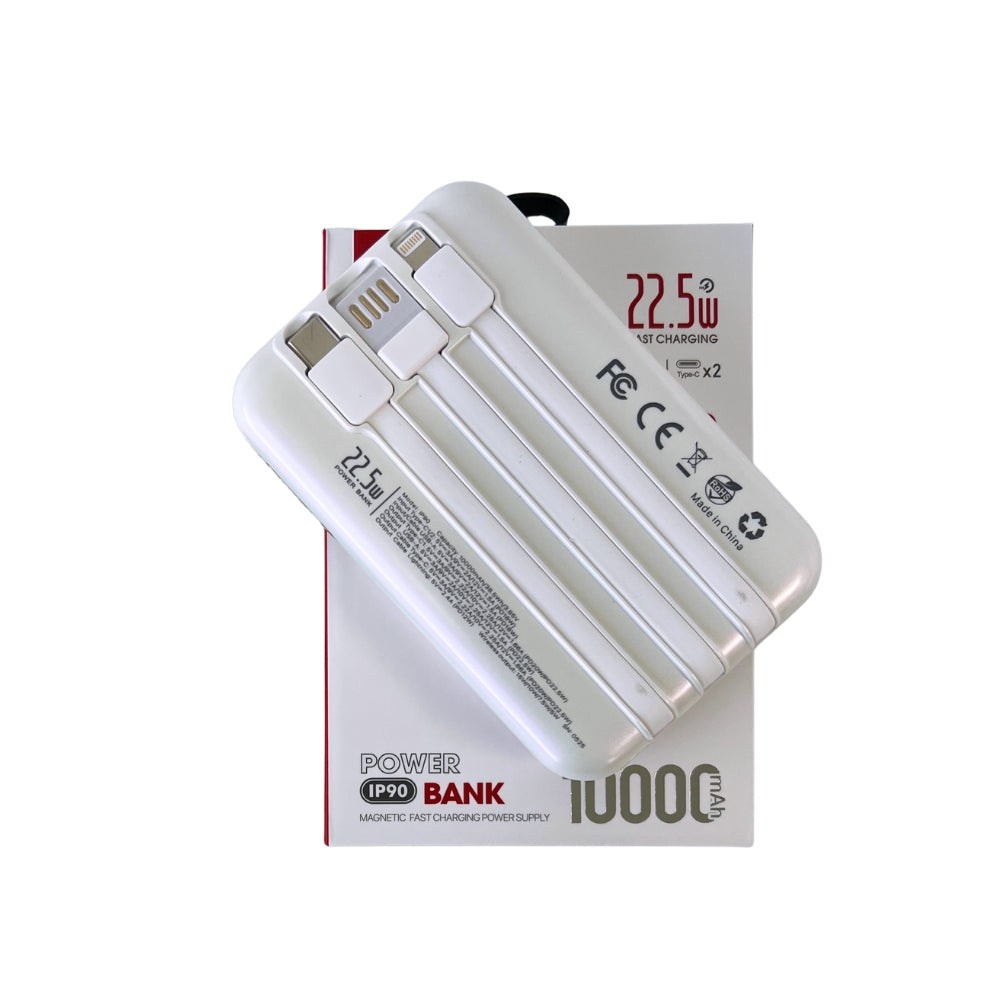 IP-90 Power Bank with Magnetic Fast Charging Power Supply - White