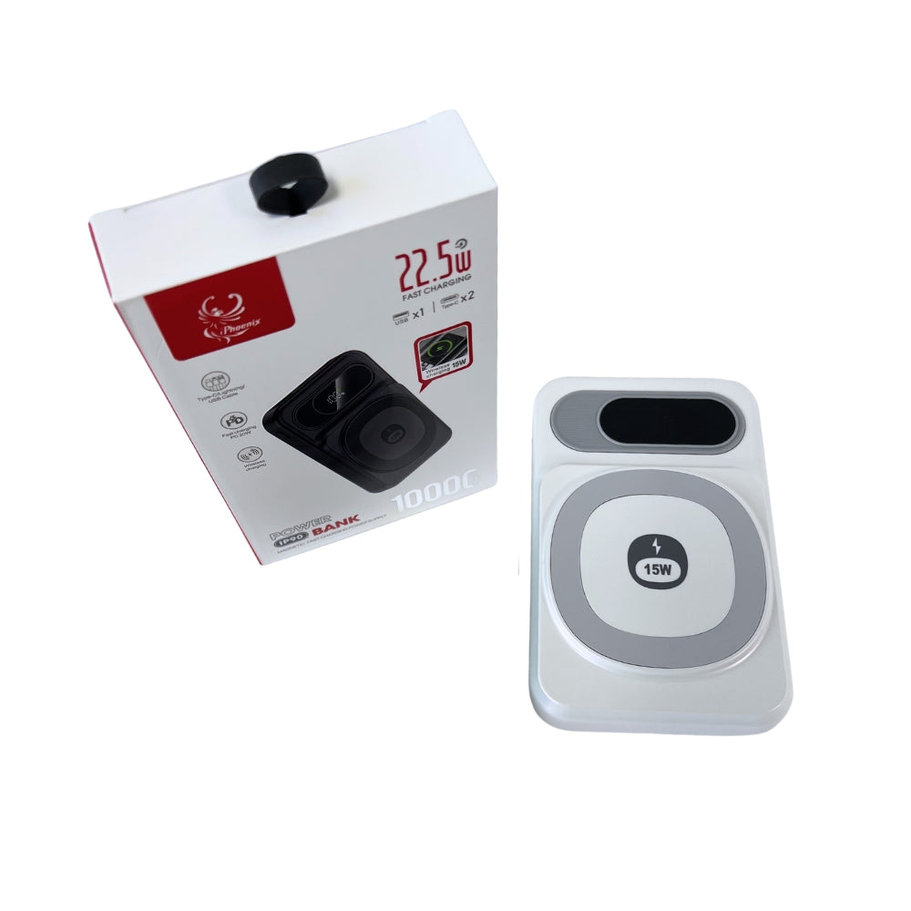 IP-90 Power Bank with Magnetic Fast Charging Power Supply - White