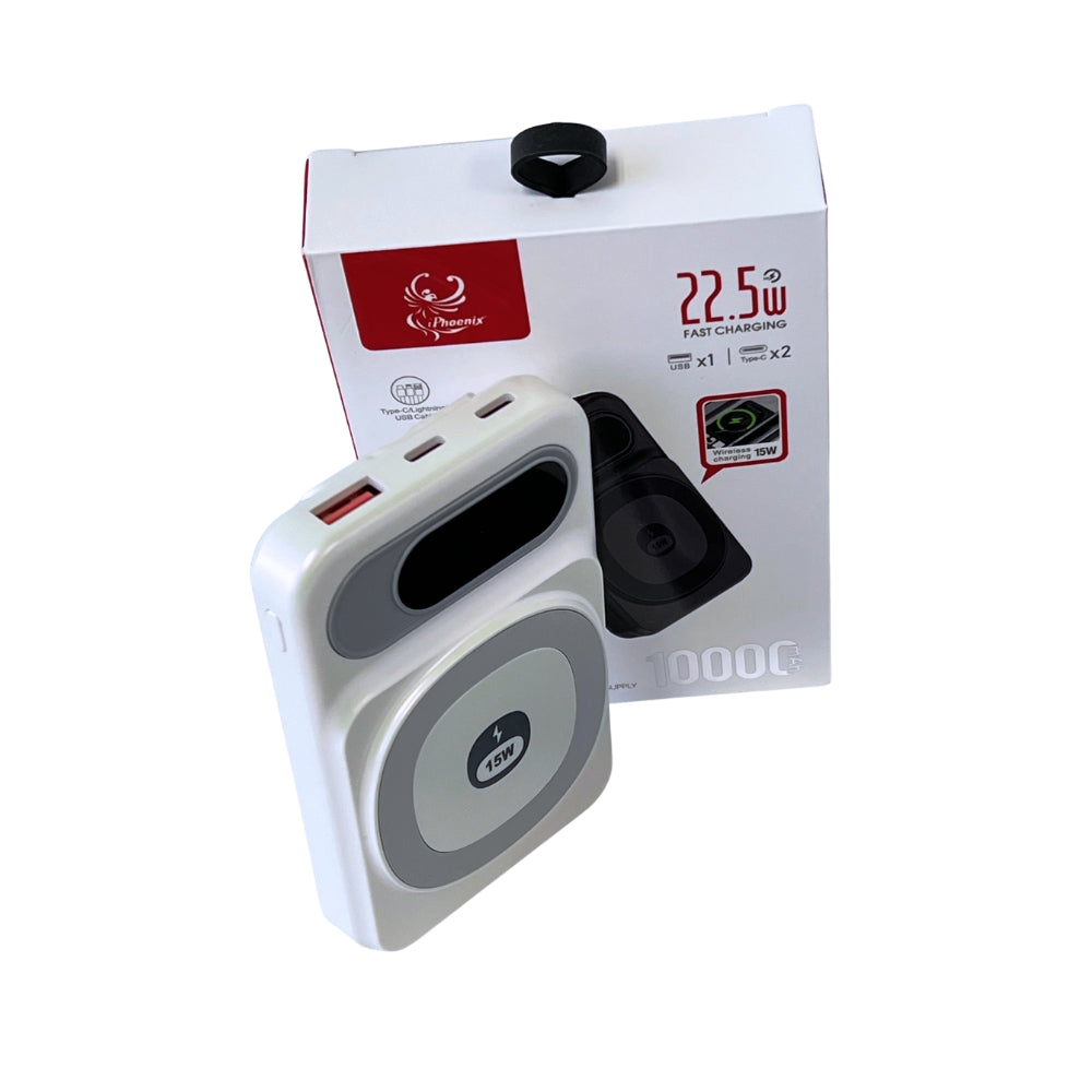 IP-90 Power Bank with Magnetic Fast Charging Power Supply - White