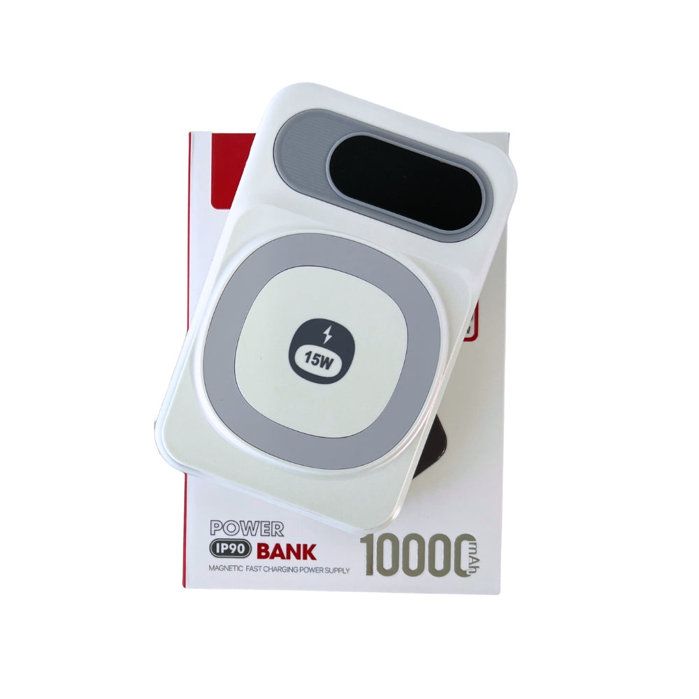 IP-90 Power Bank with Magnetic Fast Charging Power Supply - White
