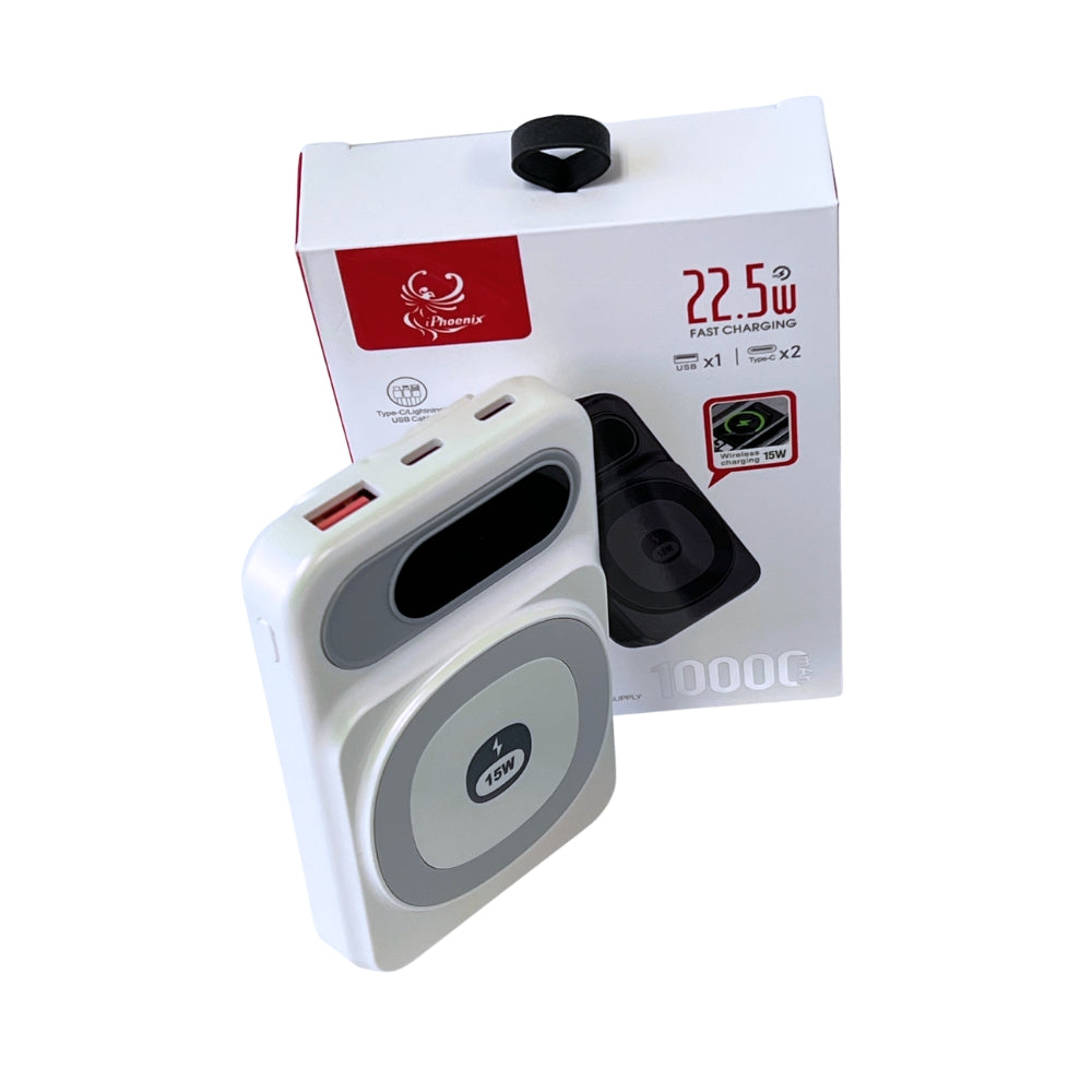 IP-90 Power Bank with Magnetic Fast Charging Power Supply - White