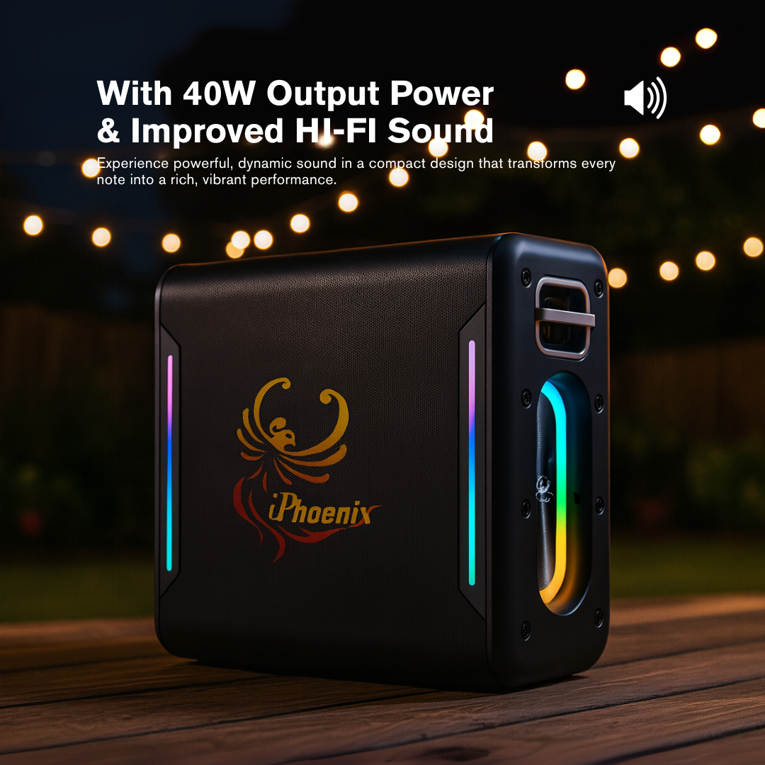 IX-100 6 Hrs/ 4000 mAh Wireless BT XBass Portable Karaoke Speaker with Microphone - Black