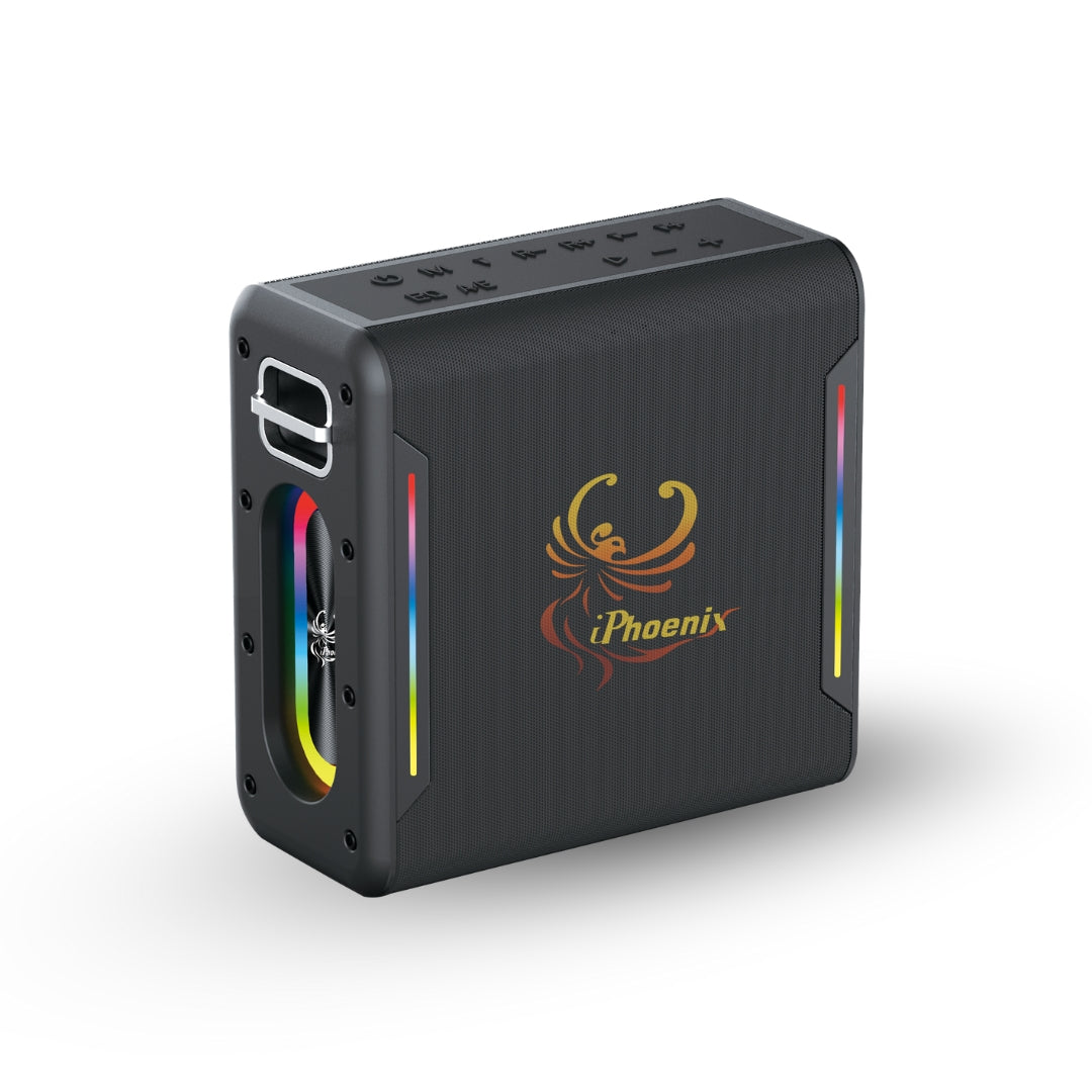 IX-100 6 Hrs/ 4000 mAh Wireless BT XBass Portable Karaoke Speaker with Microphone - Black