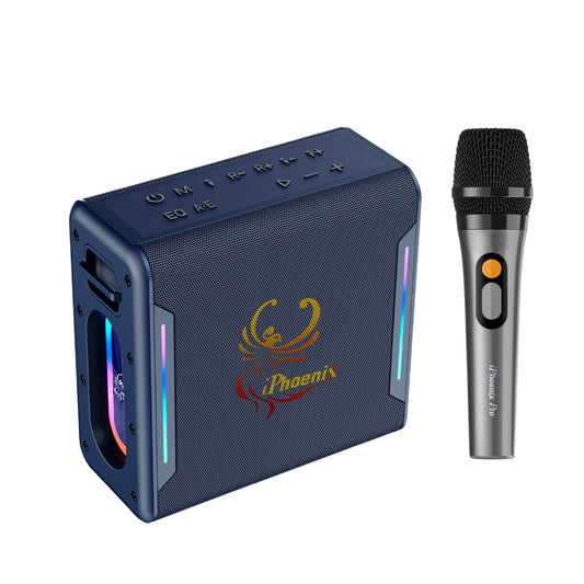 IX-100 6 Hrs/ 4000 mAh Wireless BT XBass Portable Karaoke Speaker with Microphone - Blue
