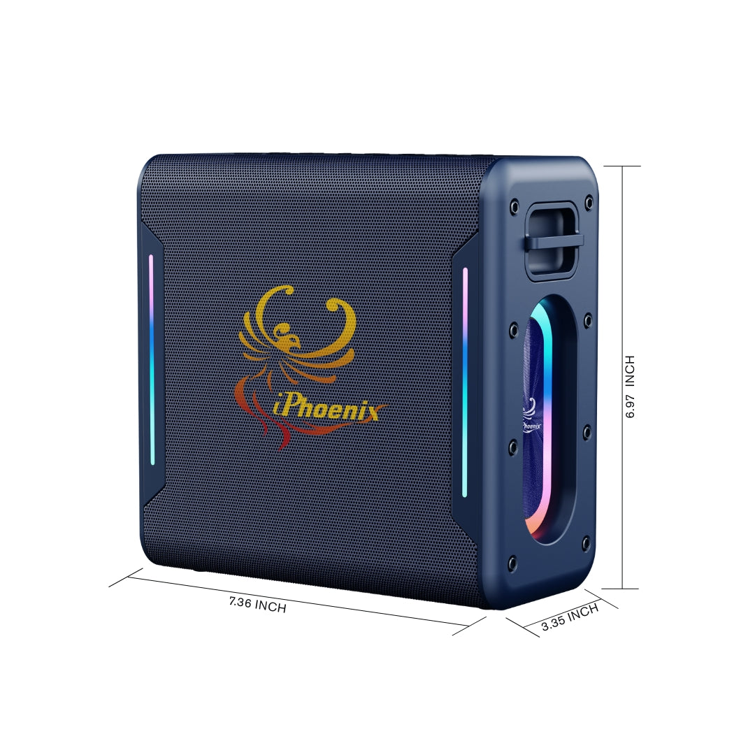 IX-100 6 Hrs/ 4000 mAh Wireless BT XBass Portable Karaoke Speaker with Microphone - Blue