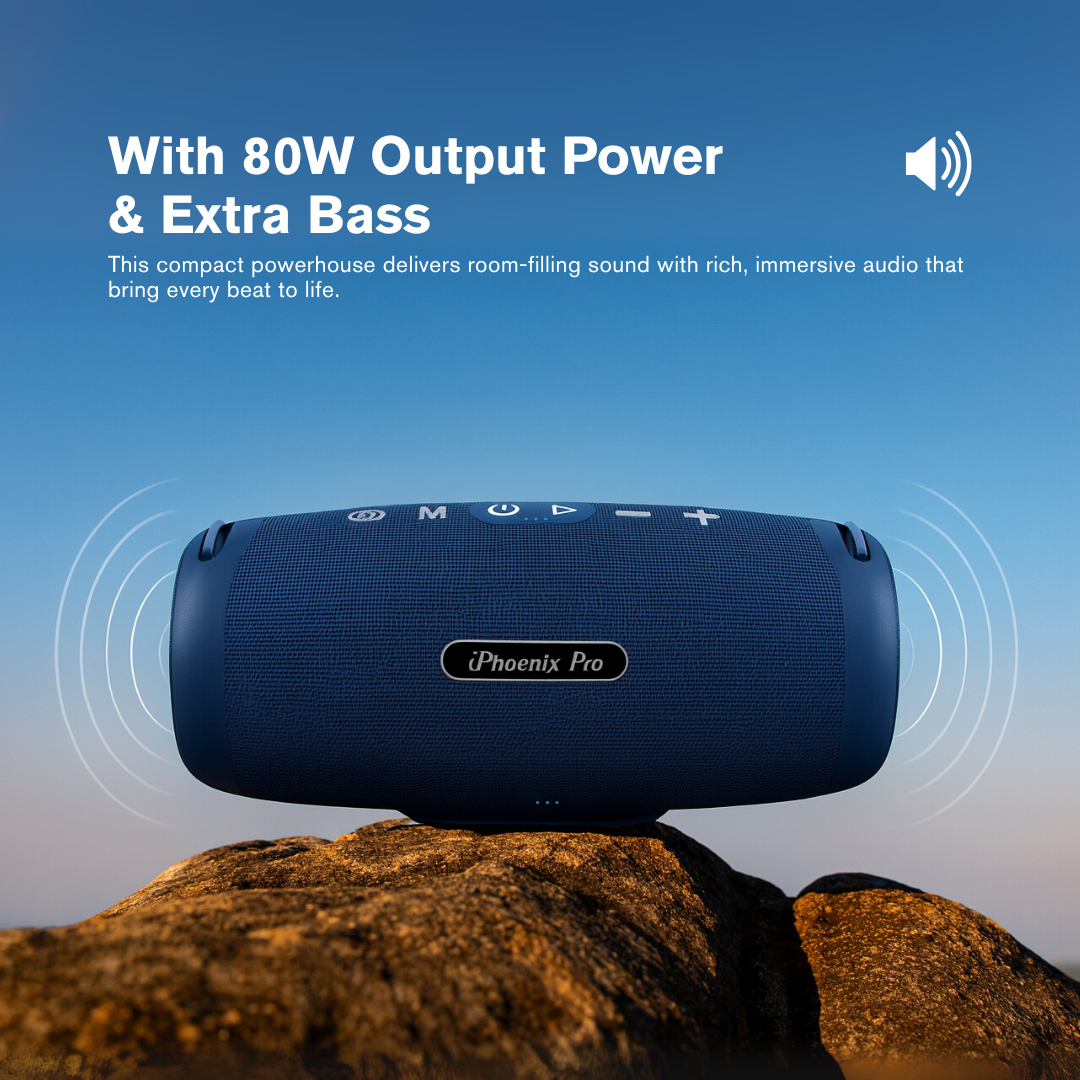 IX-109 80W Wireless Bluetooth Loud Speaker Detachable Strap - Blue