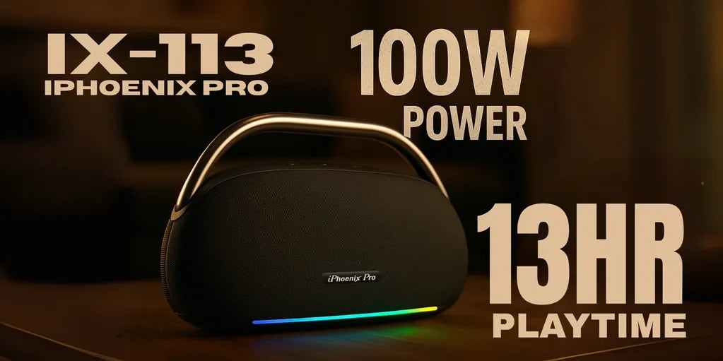 IX-113 100W Wireless Karaoke Speaker with Mic - Black