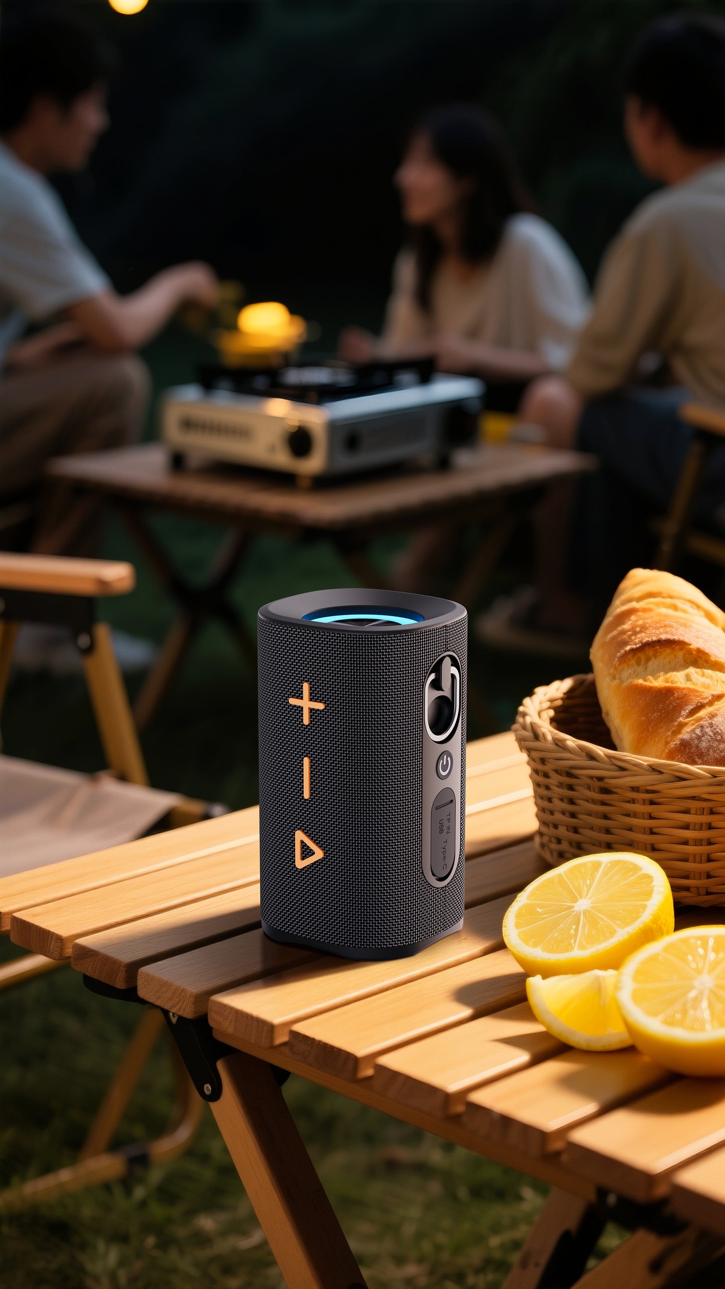 IX-119 9 Hrs 15W BT Wireless TWS Water Resistant Portable Mini Speaker - Black