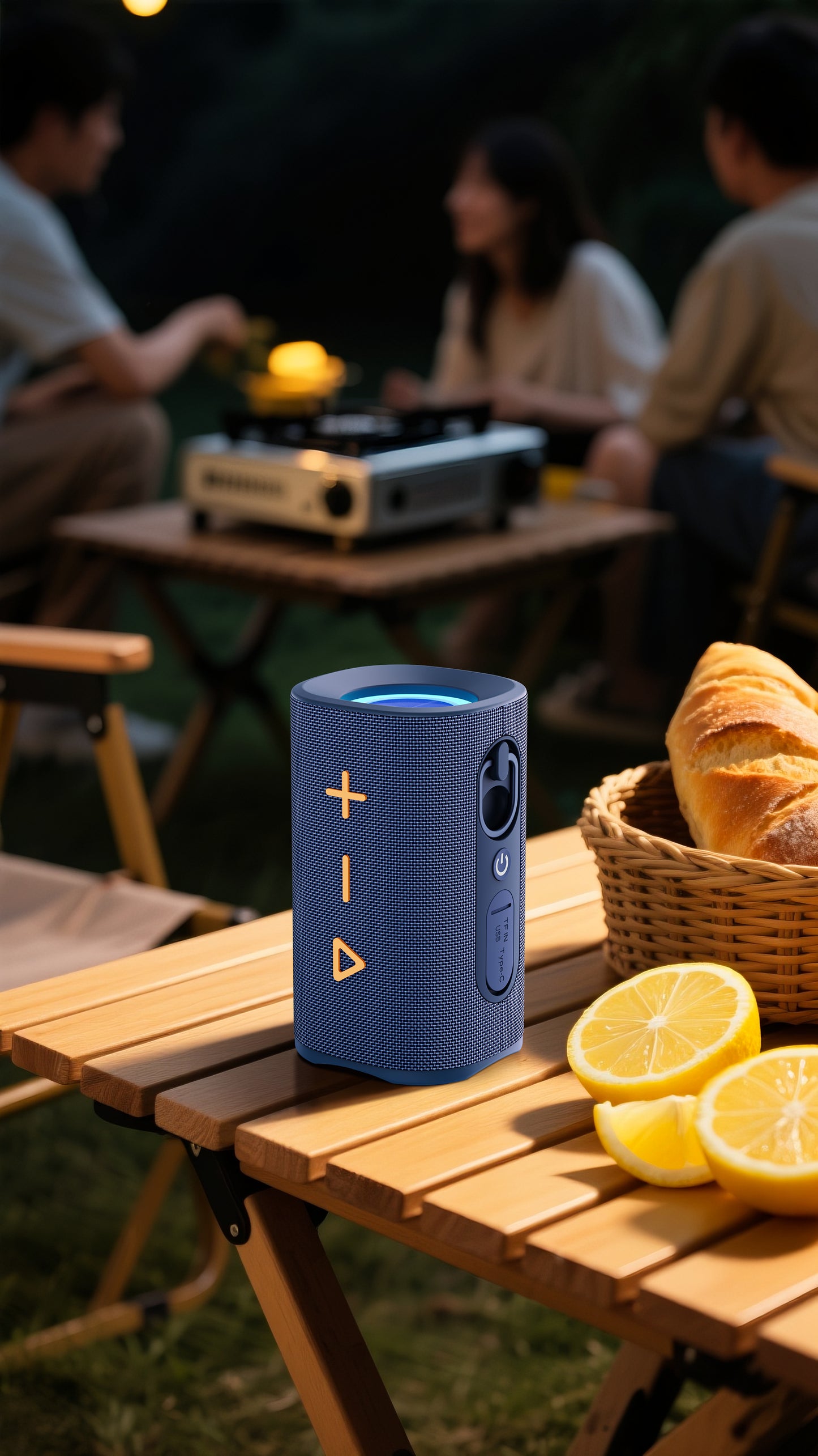 IX-119 9 Hrs 15W BT Wireless TWS Water Resistant Portable Mini Speaker - Blue