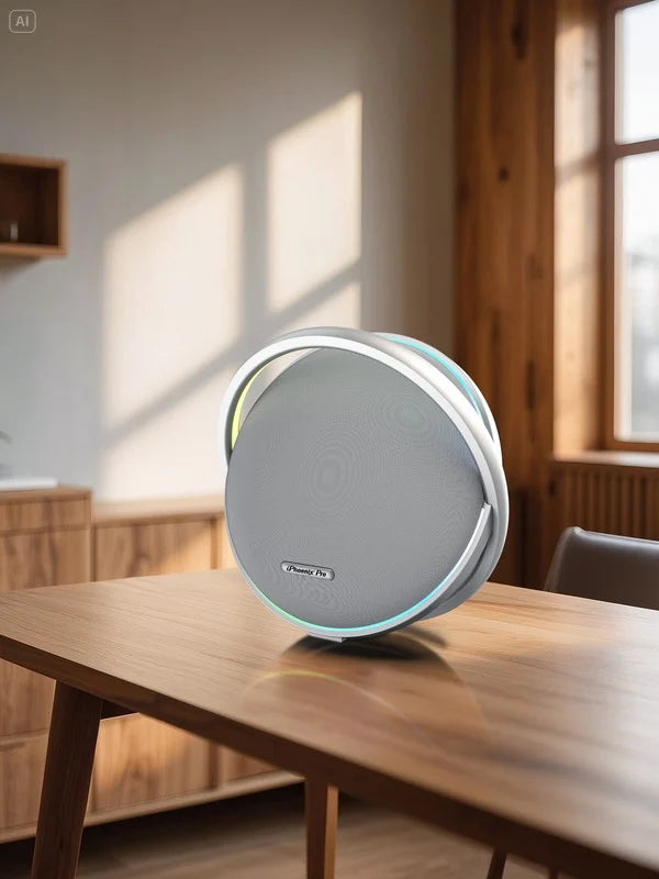 IX-122 9 Hrs/100W Bluetooth Wireless Round Speaker - Silver