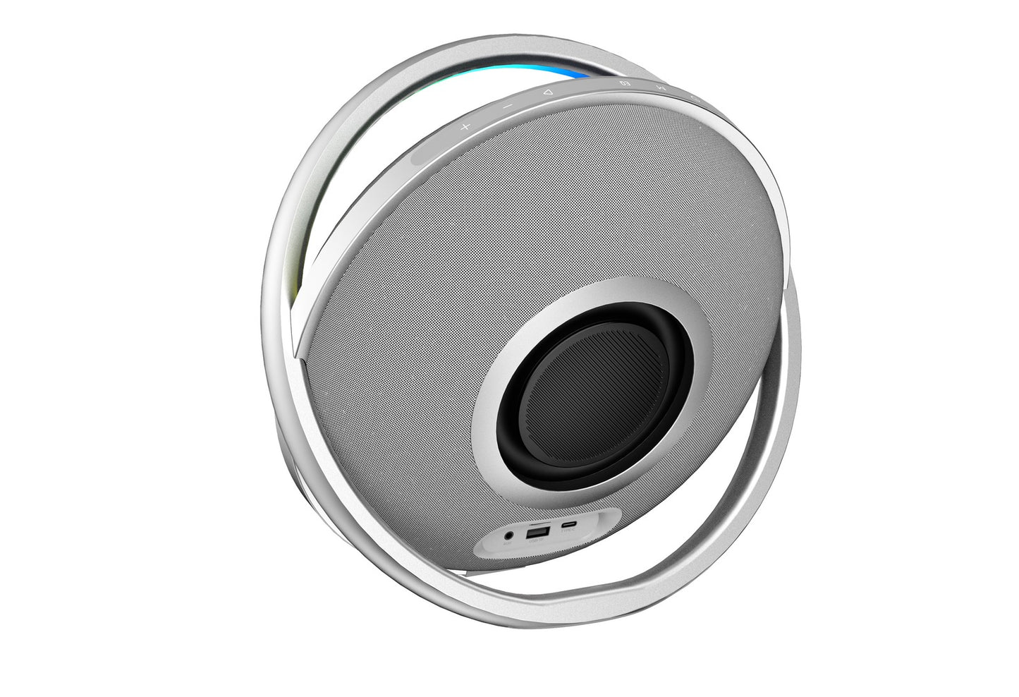 IX-122 9 Hrs/100W Bluetooth Wireless Round Speaker - Silver