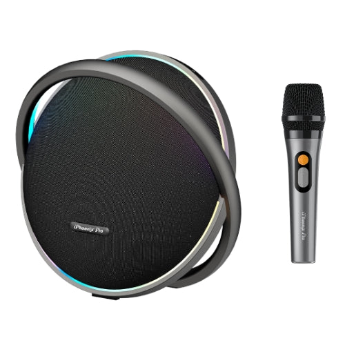 IX-123 9 Hrs/200W 30000 mAh BT Wireless Round Speaker with Microphone - Black