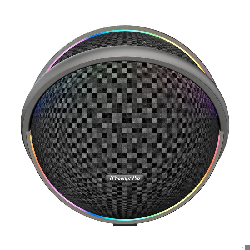 IX-123 9 Hrs/200W 30000 mAh BT Wireless Round Speaker with Microphone - Black