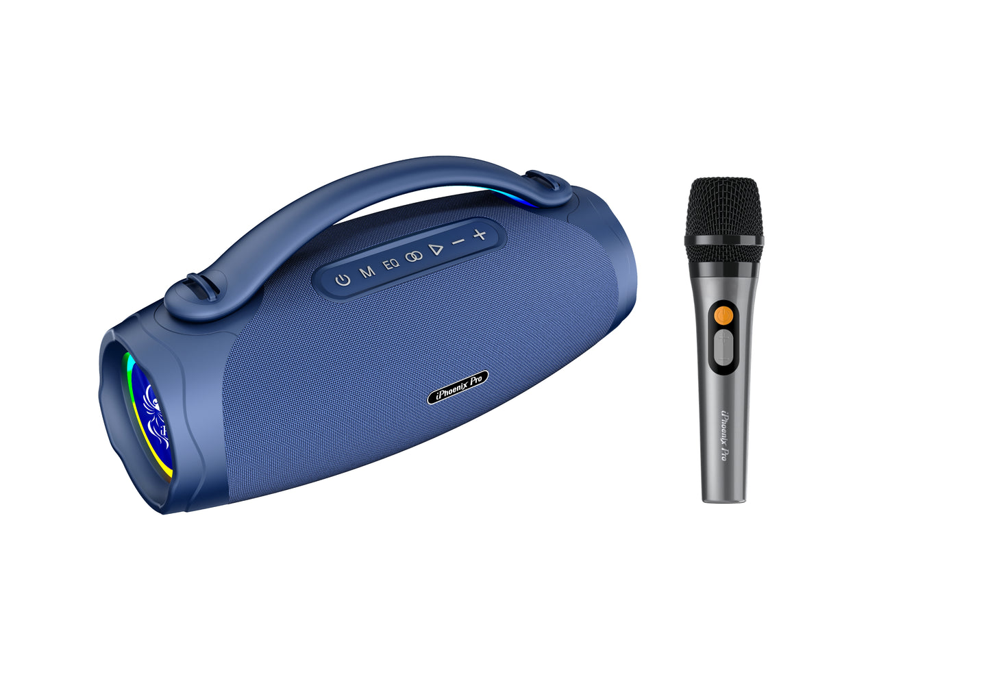 IX-97 8-Hrs/140W 12000 mAh BT Wireless with Rechargeable Microphone Speaker - Blue