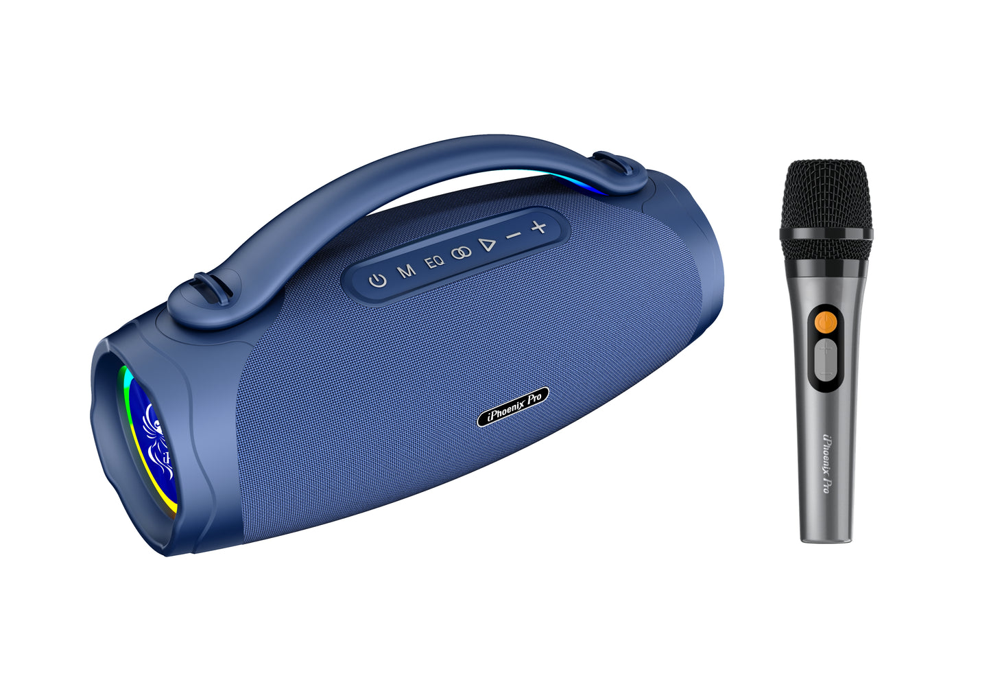 IX-97 8-Hrs/140W 12000 mAh BT Wireless with Rechargeable Microphone Speaker - Blue