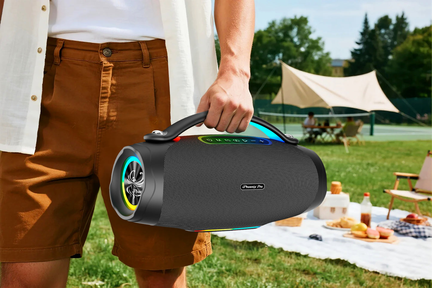 IX-97 8-Hrs/140W 12000 mAh BT Wireless with Rechargeable Microphone Speaker - Black