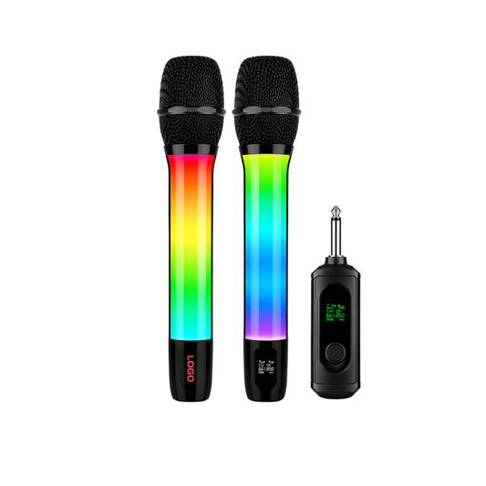 LED-DUAL-MICS 2 Universal Wireless Microphones RGB LED Lights