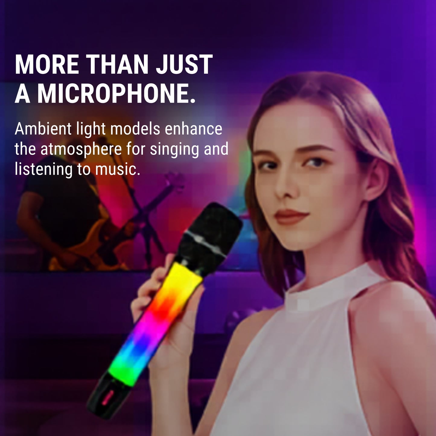 LED-DUAL-MICS 2 Universal Wireless Microphones RGB LED Lights