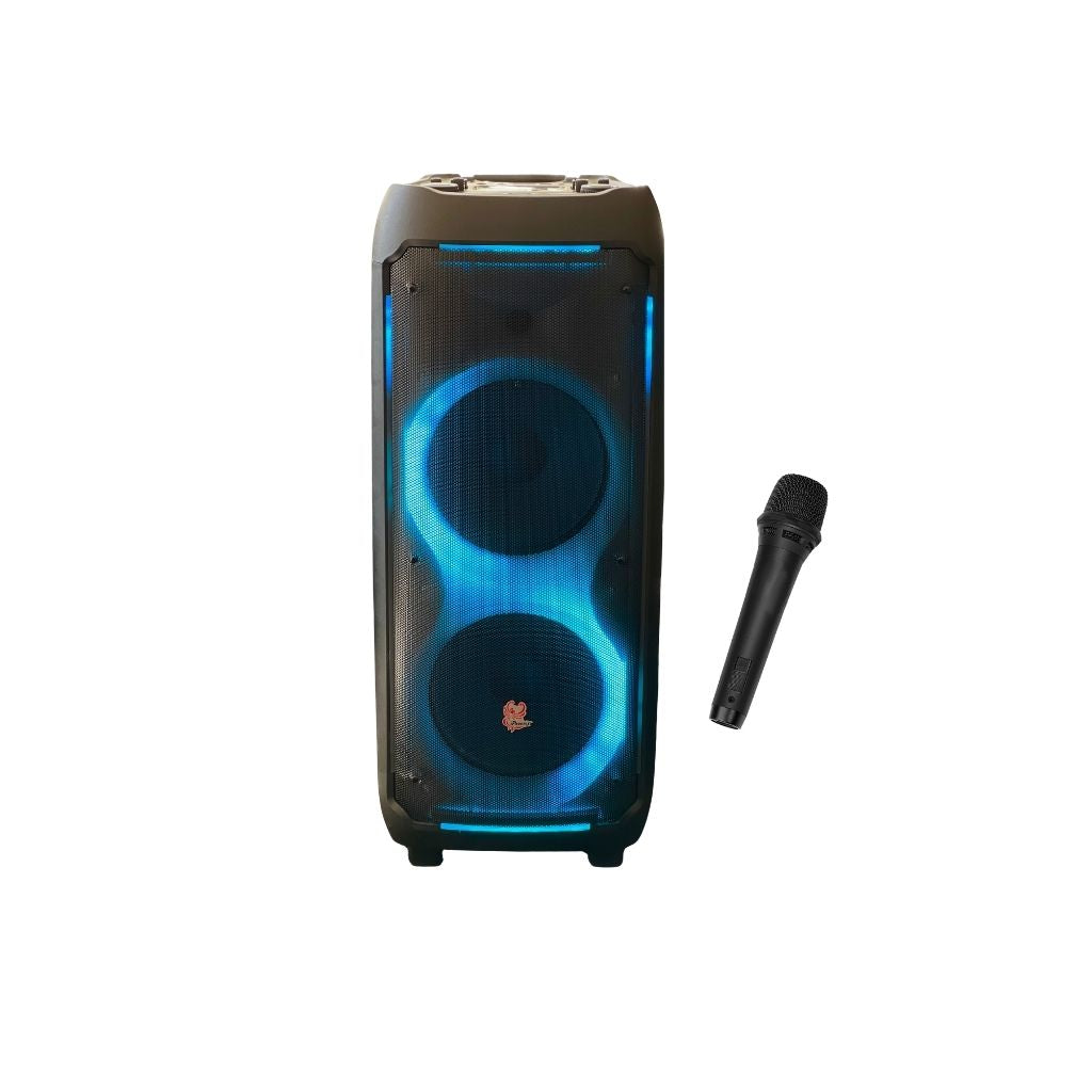 SH-1120 X-BASS Control 2x10 Inch Speaker Bluetooth with Wireless Mic