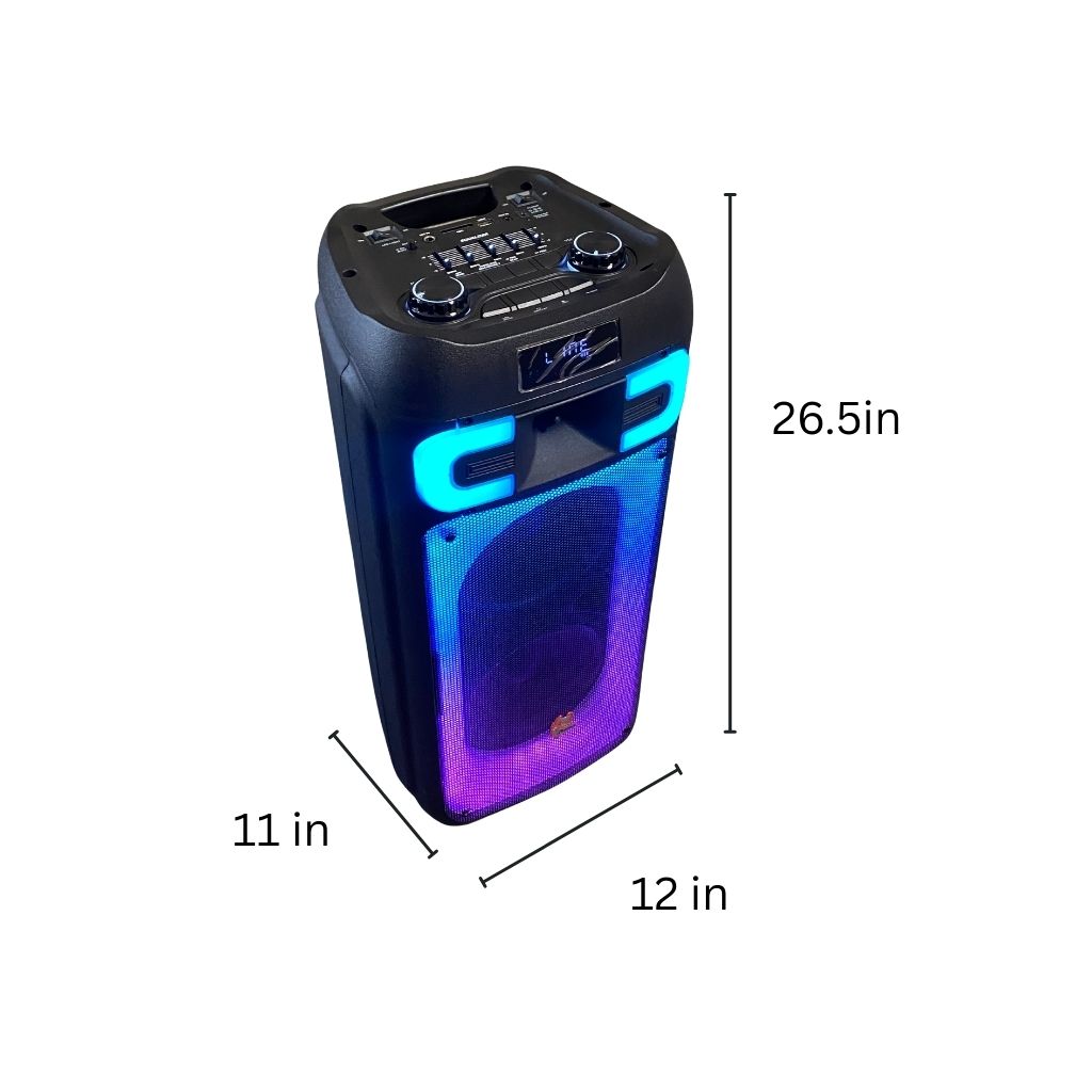 SH-1128 Portable 2x8 inch Bluetooth Speaker with Wired Mic