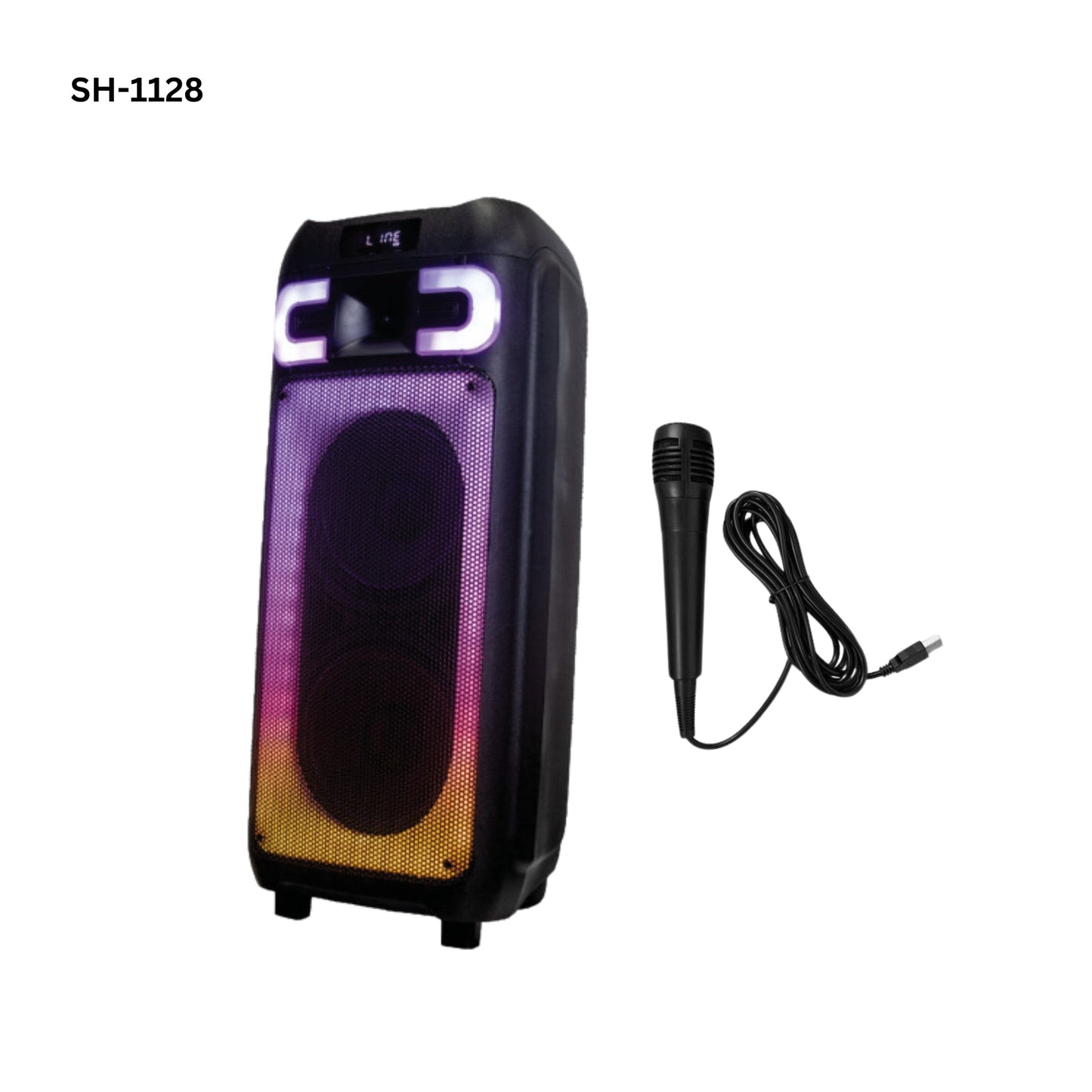 SH-1128 Portable 2x8 inch Bluetooth Speaker with Wired Mic