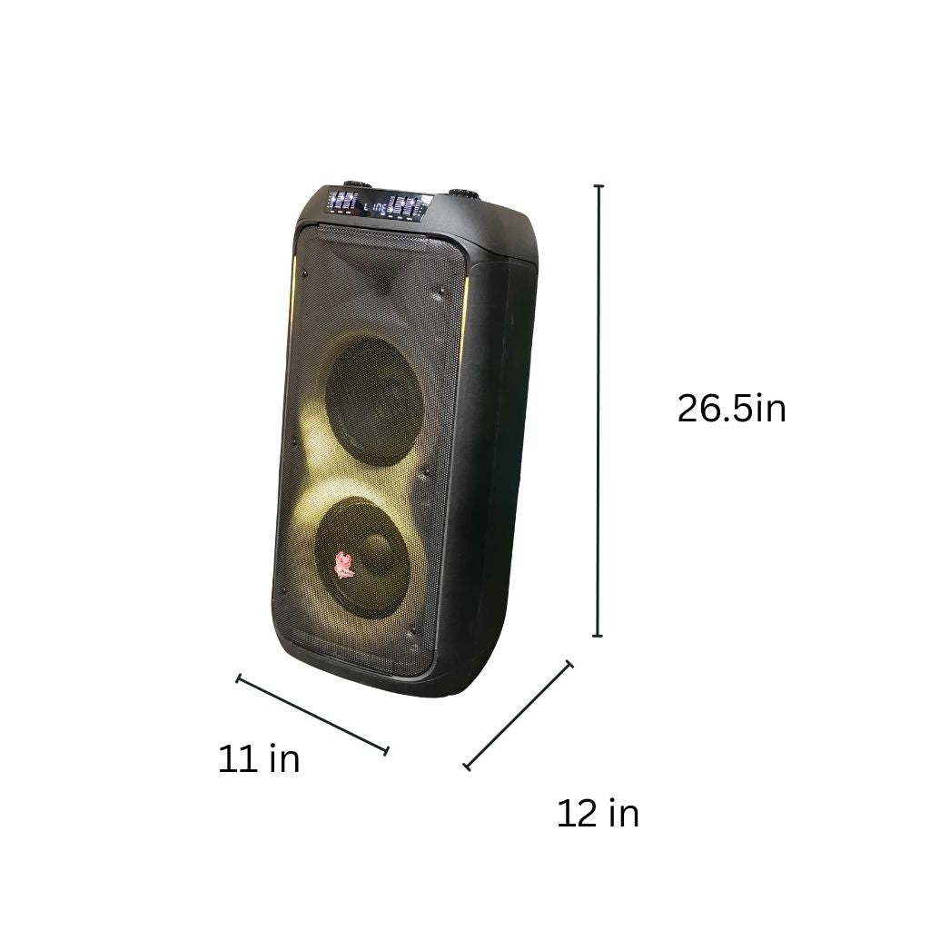 SH-2808 XBASS 2x8 inch Rechargeable Bluetooth Speaker with Wireless Mic