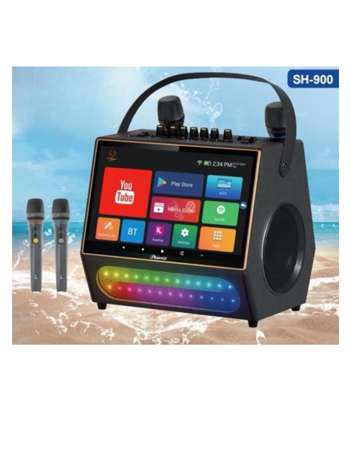 SH 900 Karaoke Portable 13.3 Inch Bluetooth WIFI Touch Screen Speaker 40W with 2 Mic