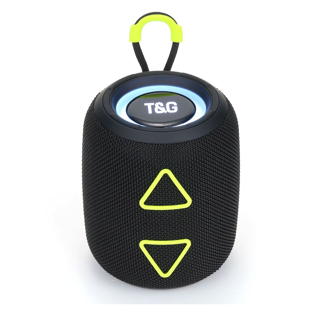TG-655 Mini Portable Bluetooth Speaker 1200mAh Battery FM USB LED Lights - Black