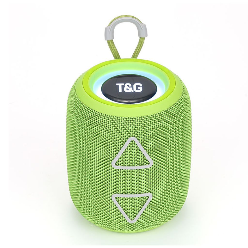 TG-655 Mini Portable Bluetooth Speaker 1200mAh Battery FM USB LED Lights - Green