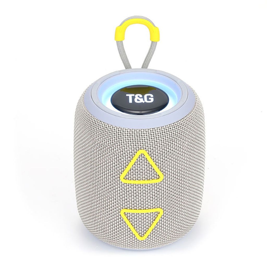 TG-655 Mini Portable Bluetooth Speaker 1200mAh Battery FM USB LED Lights - Light Gray