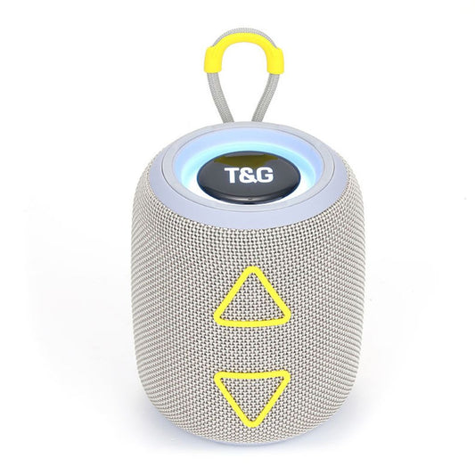 TG-655 Mini Portable Bluetooth Speaker 1200mAh Battery FM USB LED Lights - Light Gray