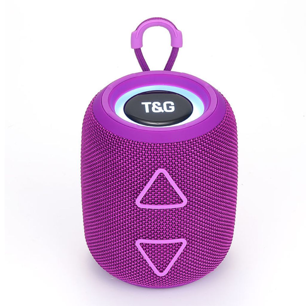 TG-655 Mini Portable Bluetooth Speaker 1200mAh Battery FM USB LED Lights - Purple