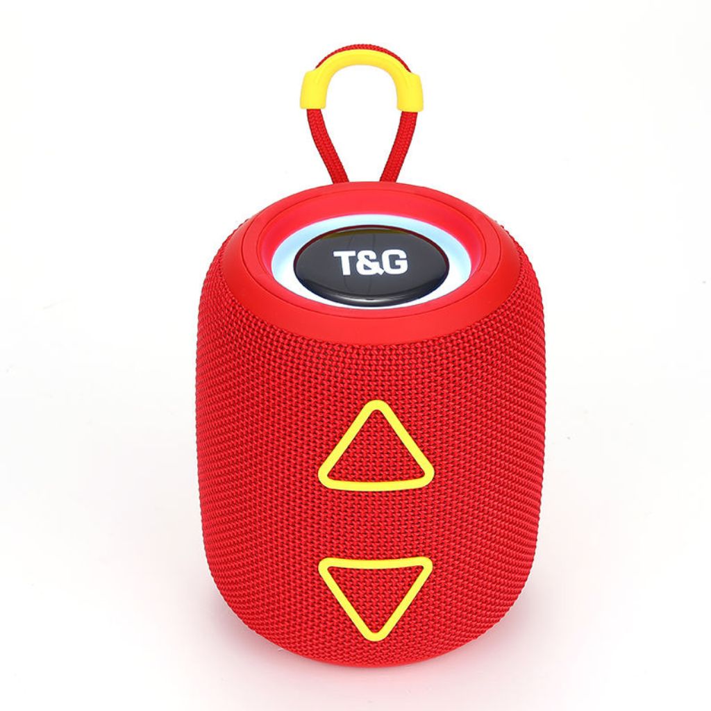 TG-655 Mini Portable Bluetooth Speaker 1200mAh Battery FM USB LED Lights - Red