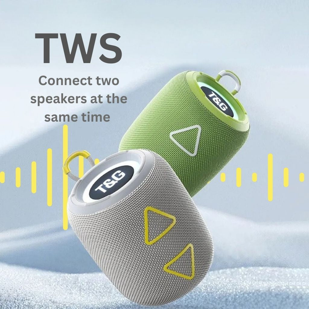 TG-655 Mini Portable Bluetooth Speaker 1200mAh Battery FM USB LED Lights - Dark Gray