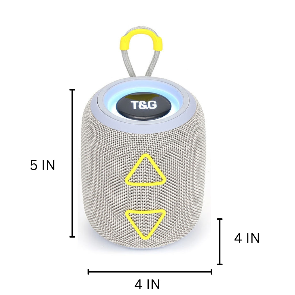 TG-655 Mini Portable Bluetooth Speaker 1200mAh Battery FM USB LED Lights - Light Gray