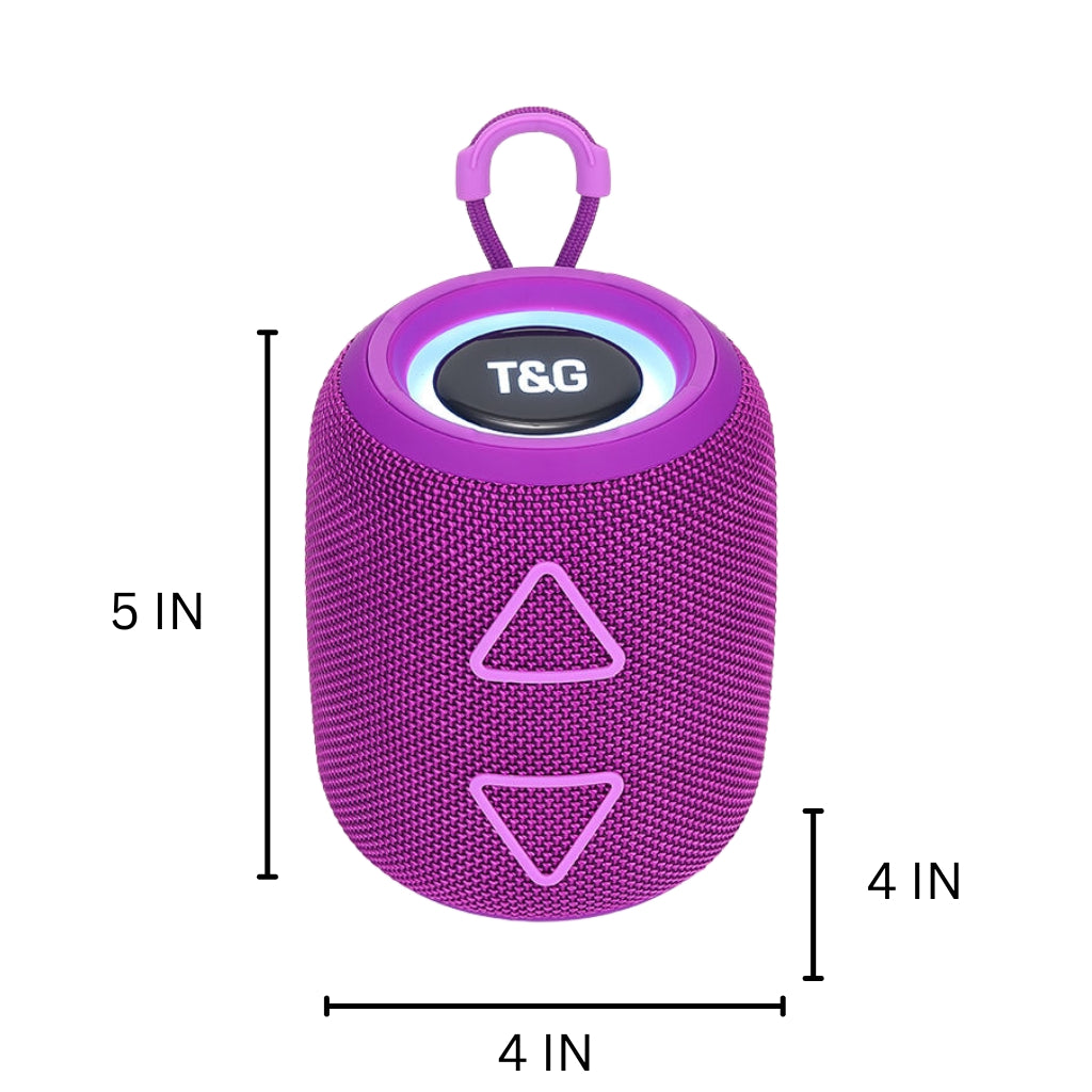 TG-655 Mini Portable Bluetooth Speaker 1200mAh Battery FM USB LED Lights - Purple