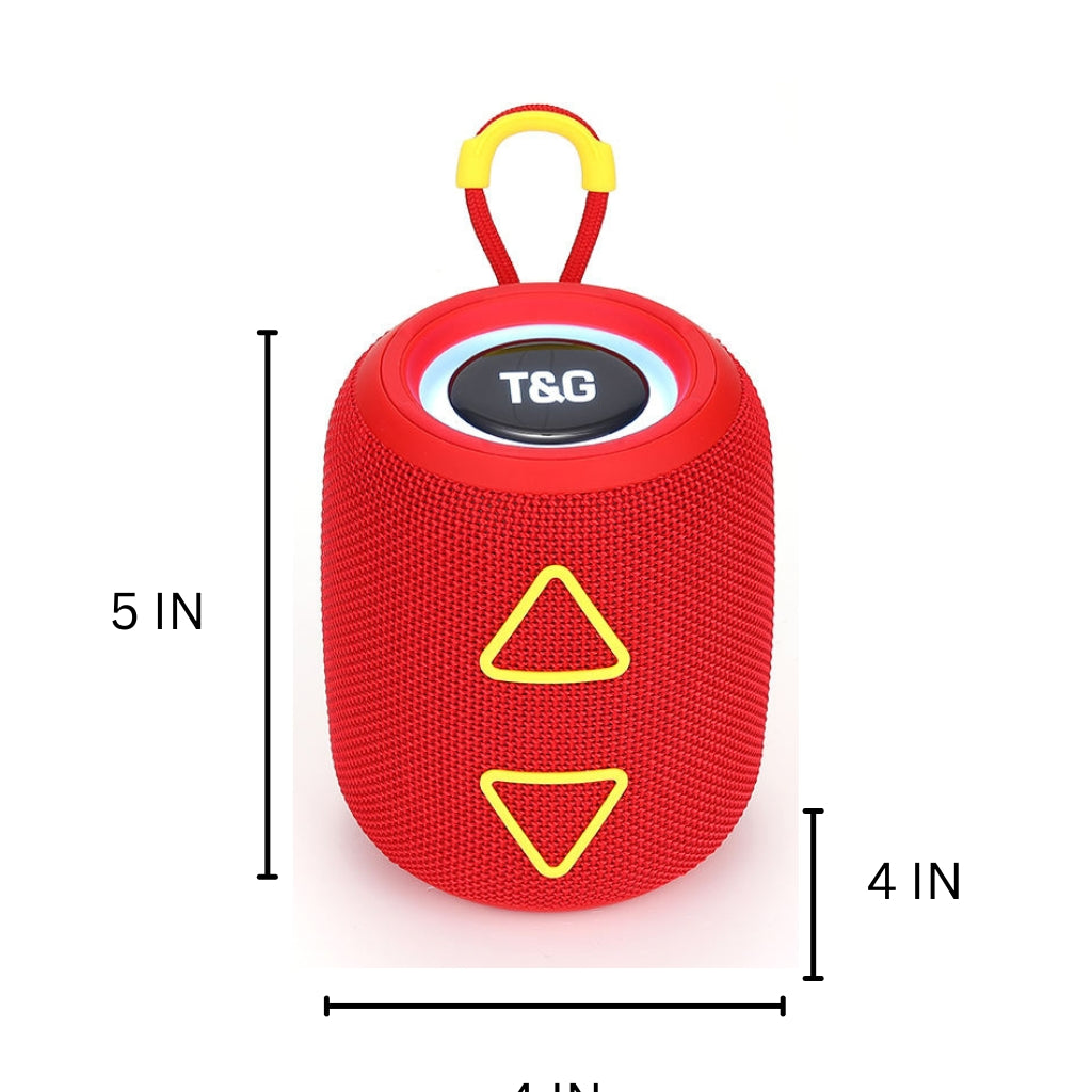 TG-655 Mini Portable Bluetooth Speaker 1200mAh Battery FM USB LED Lights - Red