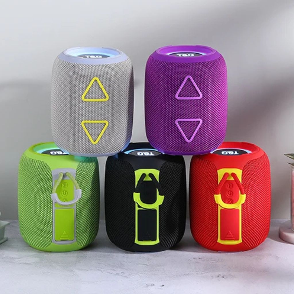 TG-655 Mini Portable Bluetooth Speaker 1200mAh Battery FM USB LED Lights - Dark Gray