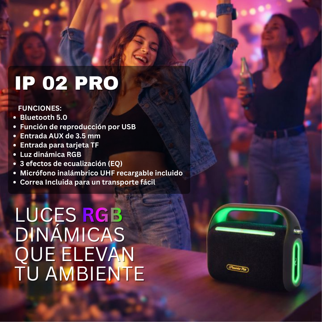 IP2 Pro Wireless Karaoke Speaker with 12H Playing Time