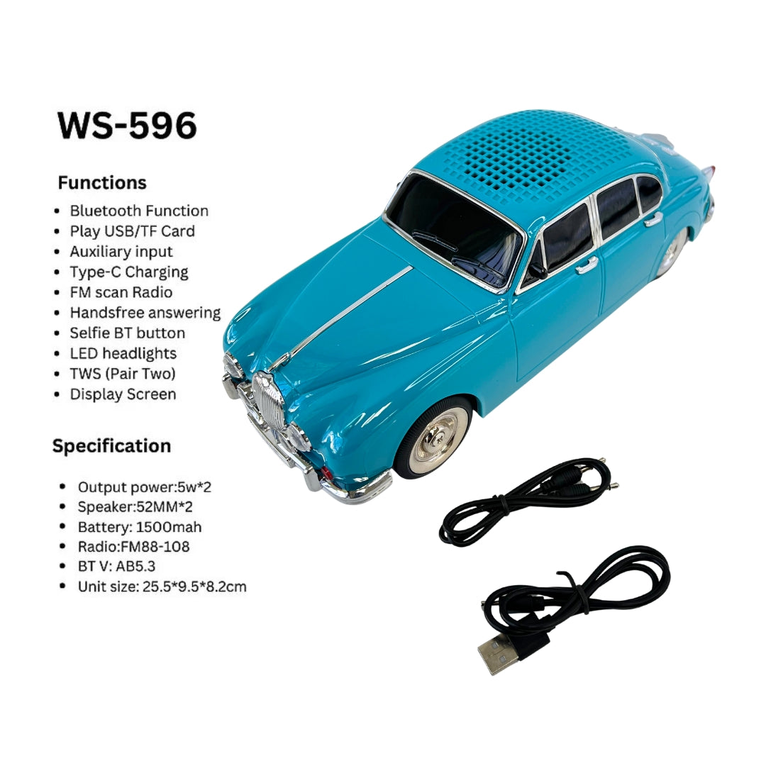 WS-596 New Portable Speaker with FM Radio/Rechargeable Home Gift - BLue