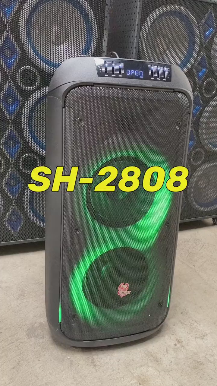 SH-2808 XBASS 2x8 inch Rechargeable Bluetooth Speaker with